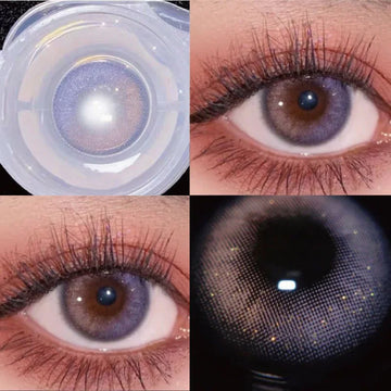 Qfdian 2Pieces Color Contact Lenses Bling Pupil Beauty Cosplay Color Circle Lens Yearly Galaxy Colour Contacts with Box